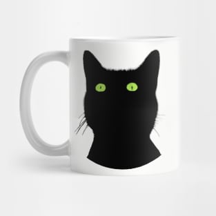 Black Cat with Green Eyes Mug